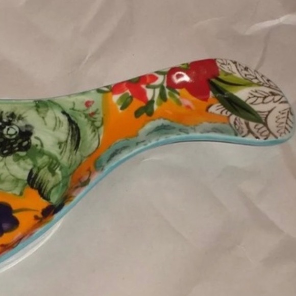 Anthropologie Painted Amaryllis Spoon Rest - Picture 3 of 4